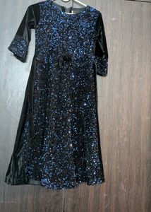 Sparkling Blue Sequin Ethnic Gown