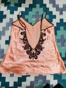 Satin Lace Trim Sleep Camisole