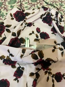 Elegant Floral Print Fishtail Maxi Dress
