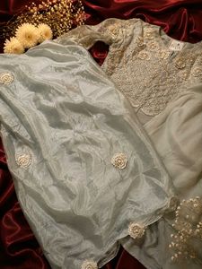 partywear peplum with plazzo and duppata set