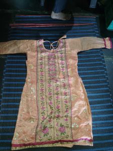 Elegant Peach Kurta Set with Dupatta
