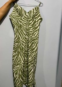 Zebra Print Midi Dress