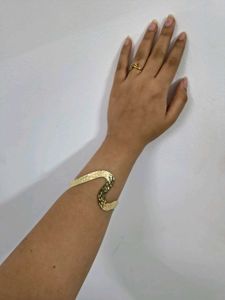 Unique Hammered Wave Cuff Bracelet