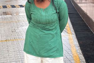 Green Embroidered Kurta