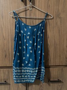 Chic Blue Floral Print Cami Top