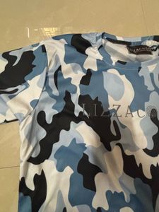 Blue Camouflage Streetwear Crop Tee