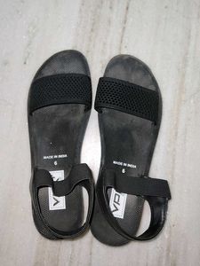 Black Wedge Sandals for Women