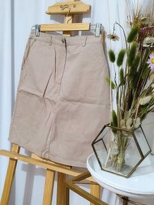 Beige Denim Skirt