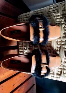Fur Trim Mules