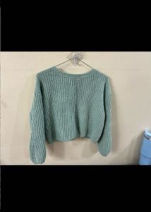 Cozy Mint Green Cropped Knit Sweater