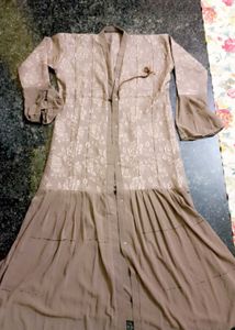 Elegant Floral Print Long Abaya