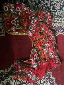Embroidered Red Ethnic Blouse