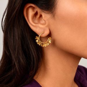 Gold Daisy Hoop Earrings