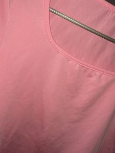 Pink Square Neck Bell Sleeve Crop Top