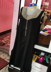 😍Beautiful Black Party Wear Georgette Kurti🥰