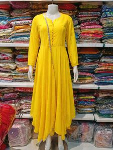 Stunning Yellow Anarkali Gown with dupatta