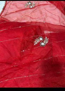 Jimmy Choo Embellished Red Saree