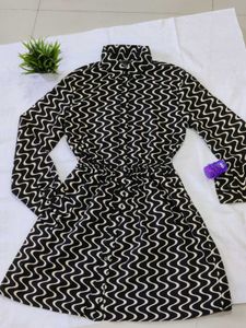 Stylish Printed Button-Up Mini Dress