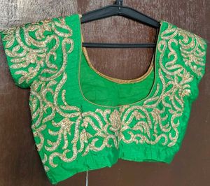 Embroidered Green Blouse