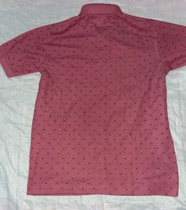 Men's Pink Printed Polo T-Shirt