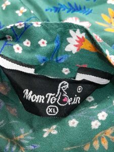 Green Printed Dress For Women's