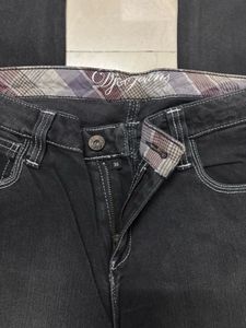 Black Jeans with Butterfly Embroidery