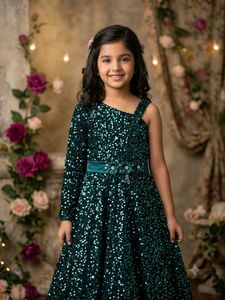 Sparkling Emerald Green Sequin Gown