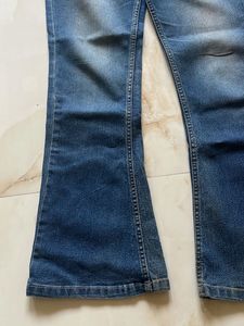 Flared Blue Denim Jeans