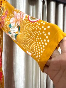 Biba Vibrant Yellow Floral kurta