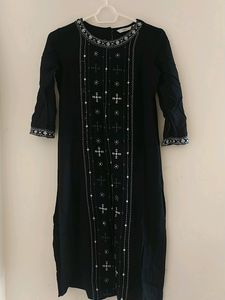 Black Thread Worked Kurti