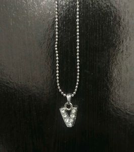 V Initial Silver Pendant