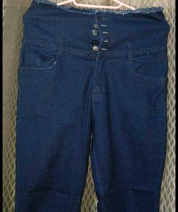 High Waisted Skinny Blue Jeans