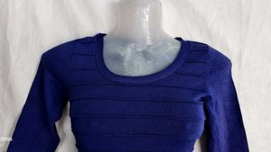 Elegant Royal Blue Bandage Dress