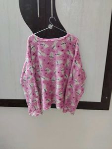 Pink Bunny Print Kids Pants