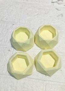 Set of 4 Geometric Concrete candle holder Planters