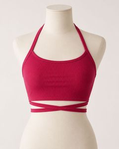 Ribbed Halter Neck Crop Top