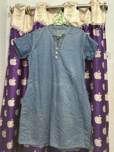 Cute Polka Dot Denim kurta