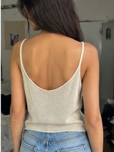 Cream Button-Up Knit Cami Top