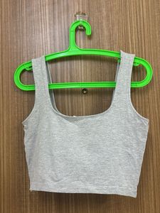 Grey Crop Tank Top