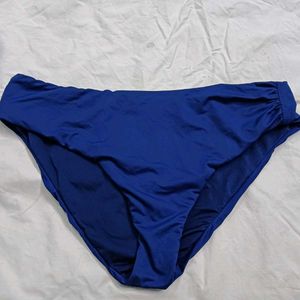 Blue Ruched High-⚛️Waisted Bikini Bottom
