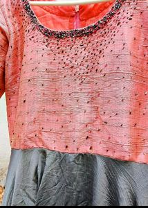 Designer Gown+ Red Kurta