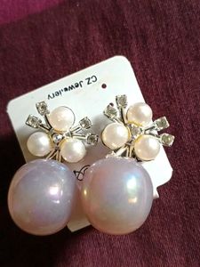 Pearl & CZ Stud Earrings