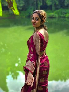 Elegant Maroon Banarasi Silk Saree