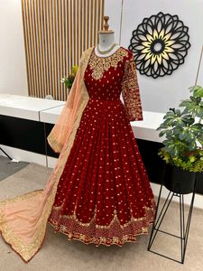 Party Wear Gown and Dupatta