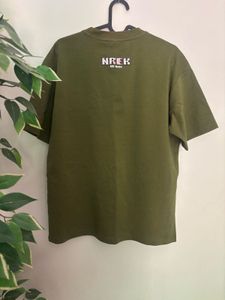 Olive Green Korean Graphic T-Shirt