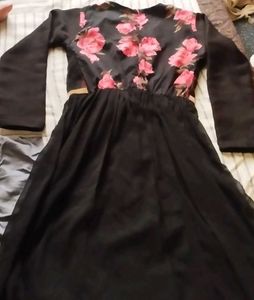 Black Floral Ethnic Gown