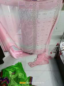Beautiful Pink Saree with Embellishments