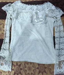 Elegant White Lace Off-Shoulder Top