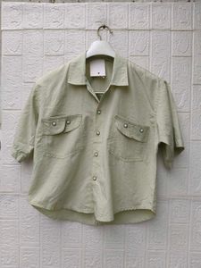 New with tag Stylish Light Green Cropped Shirt