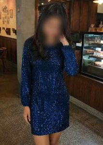 KAZO- Colourshifting Blue Sequin Dress